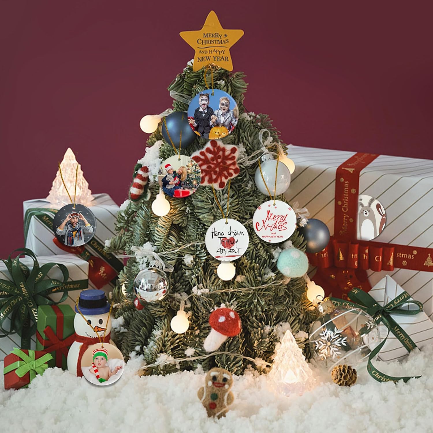Sublimation Ornament Blanks, 3" White Ceramic Ornaments Personalized Easter Ornaments Sublimation