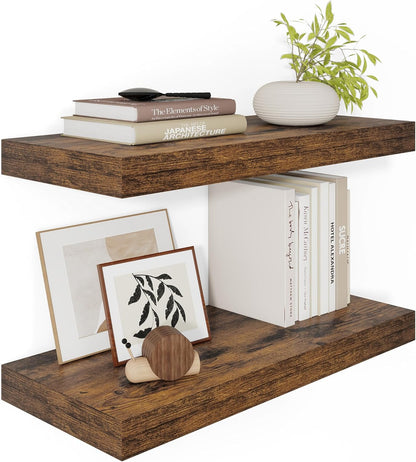 12" Deep Floating Shelves for Wall 24 Inches Long, Heavy Duty Wall Shelves for Bedroom Bathroom