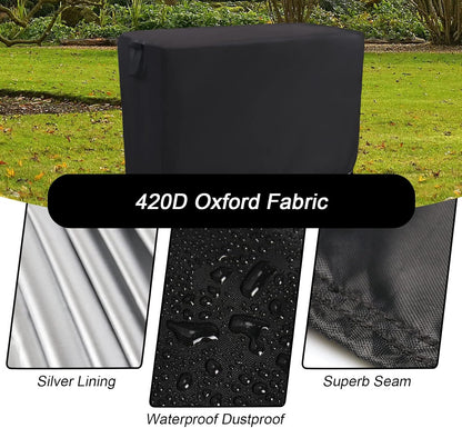 Kingling Outdoor Table Cover 48 Inch, Waterproof Stainless Steel Table Cover Metal BBQ Table Covers