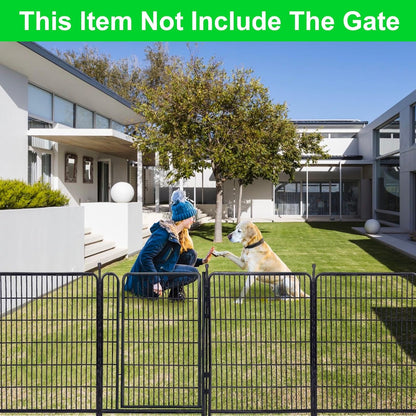 Tall Garden Fence Without Gate, 54 in(H) Dog Fences for The Yard, 8 Panels Total 17.7 Ft(L) Outdoor