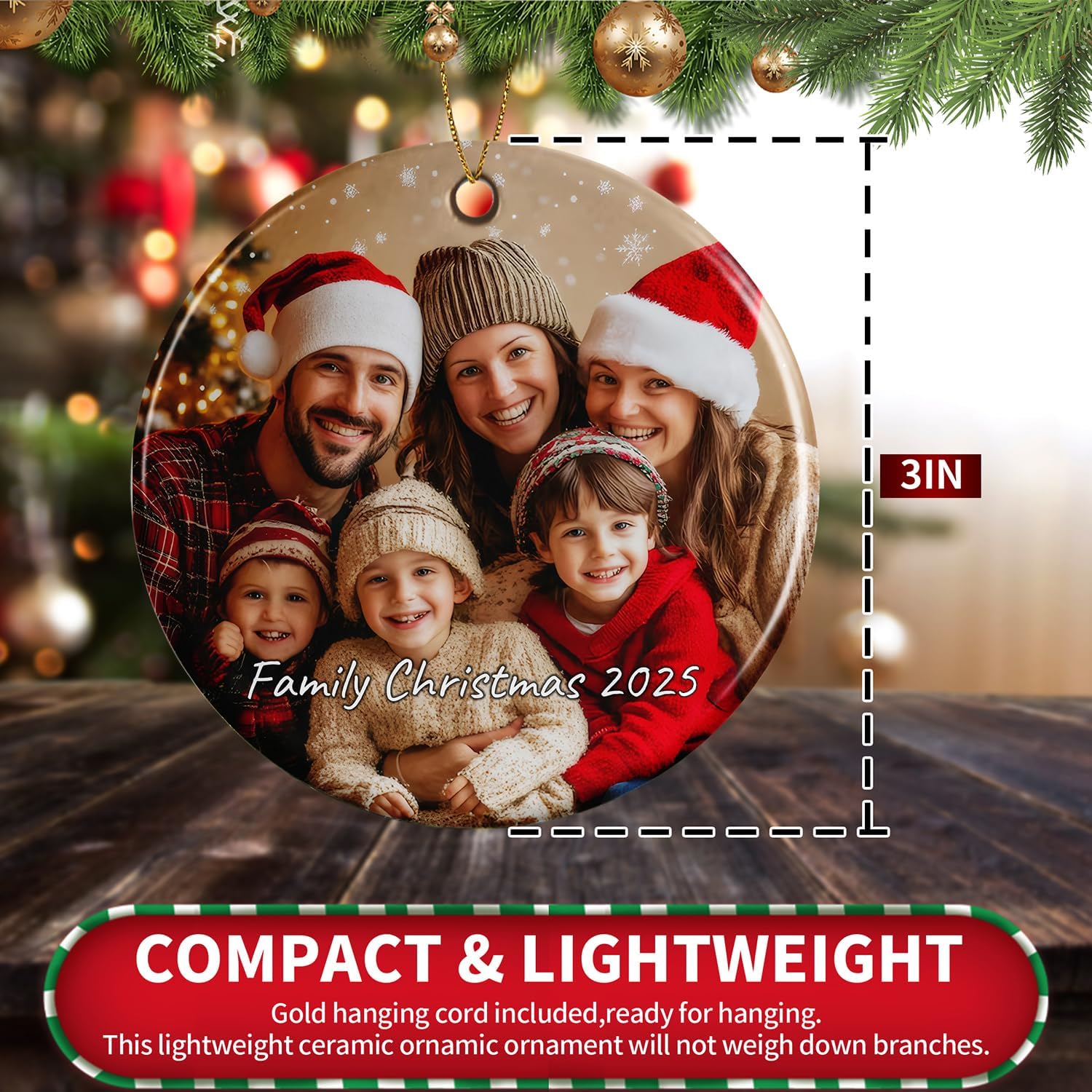 Personalized Christmas Ornaments 2025,Custom Christmas Ornament with Photo Text,Personalized