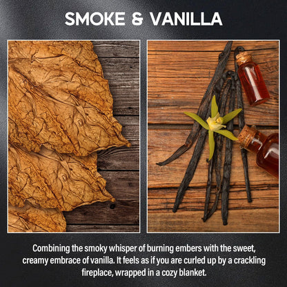 Smoke ＆ Vanilla Candle, 9oz Scented Candle for Men, Scented Candles for Home, Gifts for Men