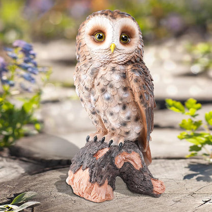WONDER GARDEN Owl Statue Decor, Outdoor Resin Owl Figurine Sculpture for Home Porch Patio Lawn Yard