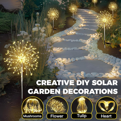 suddus Solar Garden Lights Outdoor Waterproof Decorative, 2Pack 150LED Firework Lights, Solar Fairy