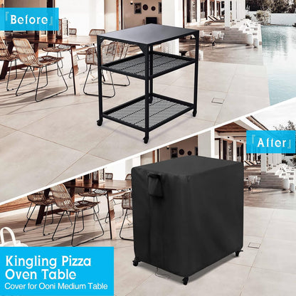 Kingling Outdoor Pizza Oven Table Cover for Ooni Medium Table, Waterproof Outdoor Grill Prep Table