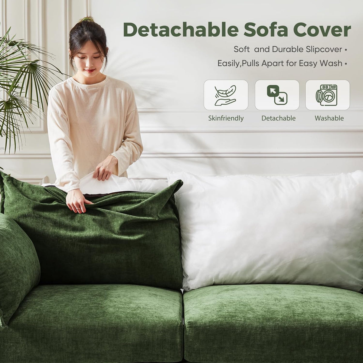 198.6" Oversized Modular Sectional Sofa, U Shaped Convertible Couch with Movable Ottoman, Large 10