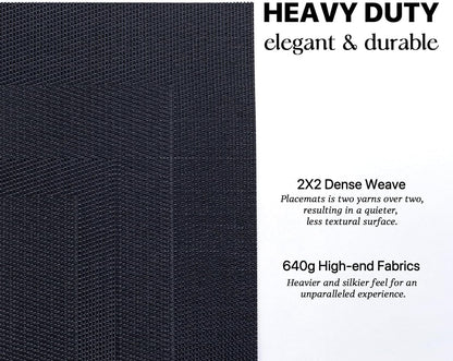 LEXMORE PlaceMats Set of 12 Vinyl/Plastic Woven Place Mats for Kitchen Table Indoor/Outdoor