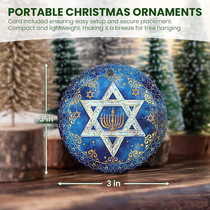 FLAGWIX Hanukkah Gifts for Men Women - Ceramic Christmas Ornaments 2025 for Tree Decorations