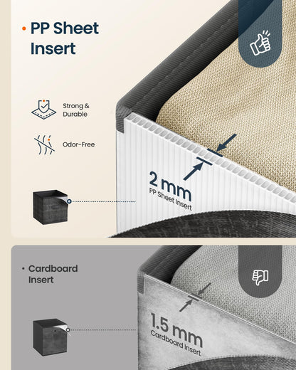 SONGMICS HOME Foldable Storage Cubes Set of 8, Fabric Shelf Organizer Bins with Handles, Closet