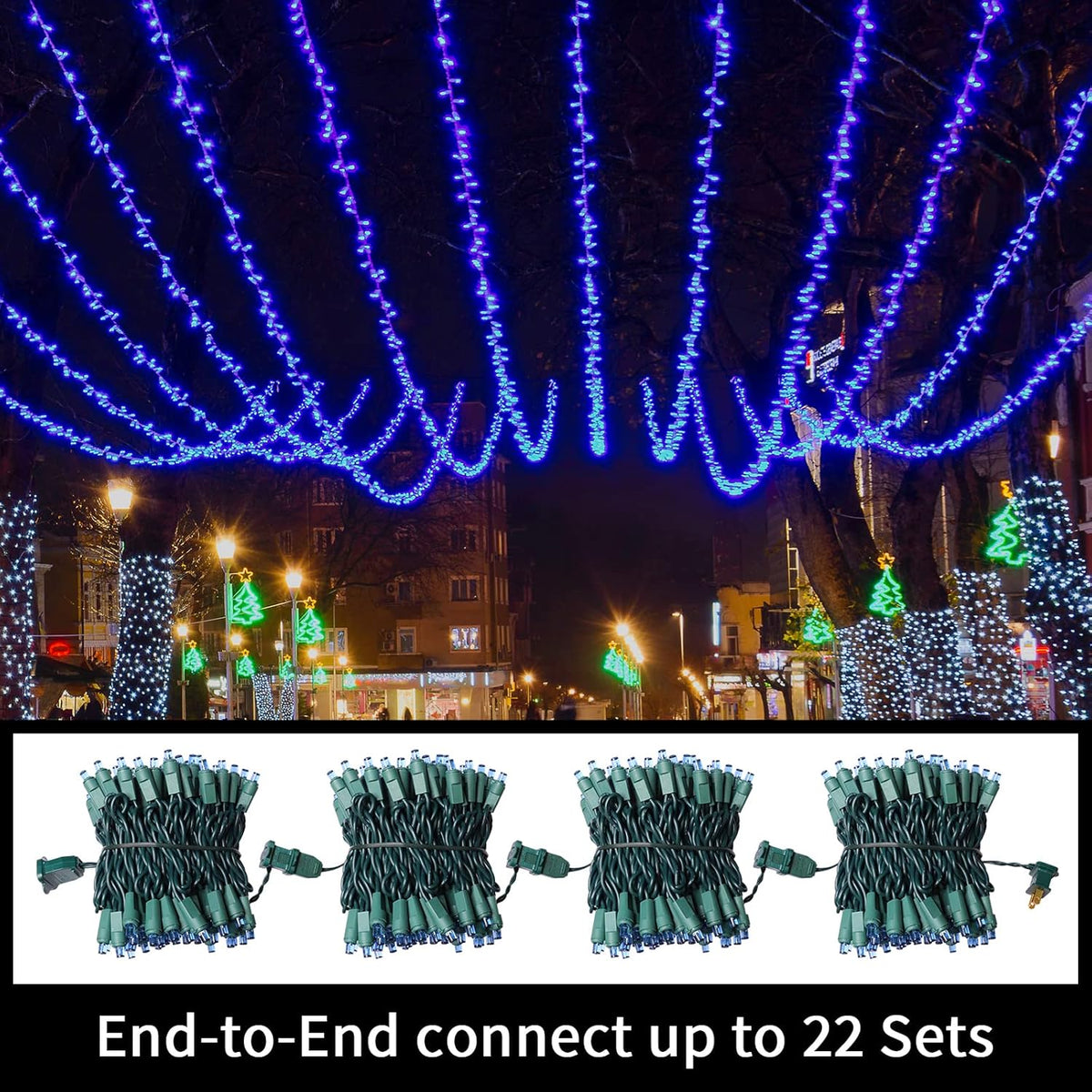 100 Count Blue - String Lights - 21.6FT LED Christmas Lights, Mini led Lights for Indoor Outdoor