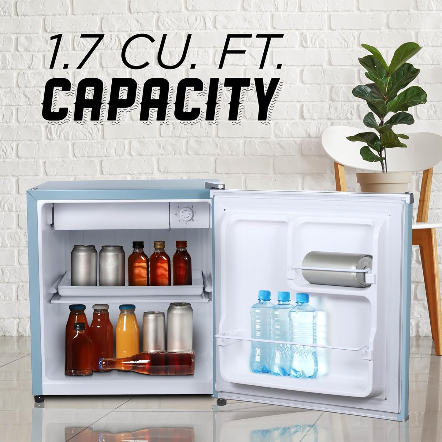 IBCR17SLT Compact, Energy Star Certified Small, Single Door Mini Fridge with Freezer Refrigerator
