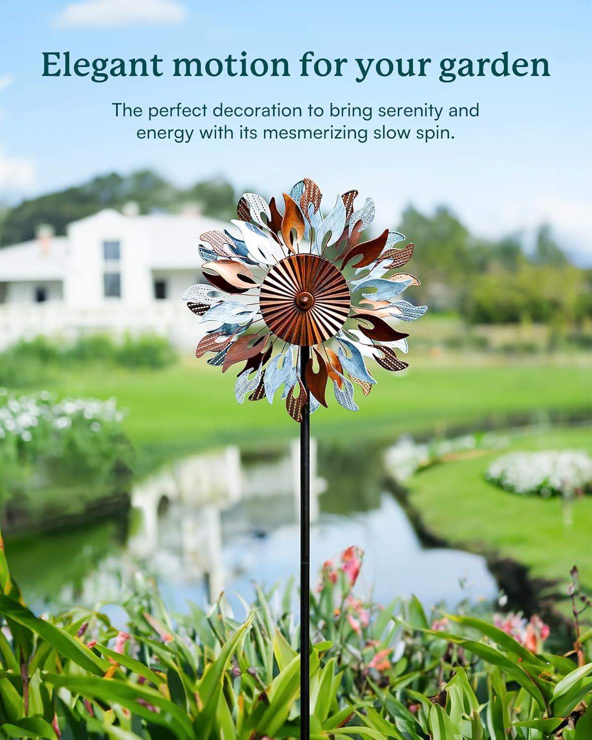 Wind Spinners Yard Garden - Large Wind Sculptures & Spinners with Stake, Kinetic Metal Windmill