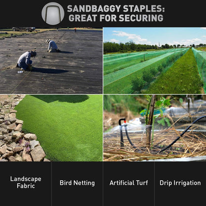 Sandbaggy 500-Count 6-Inch Galvanized Landscape Staples - SOD Garden Stakes ~ Trusted by Farmers &