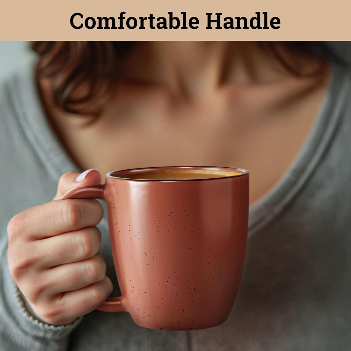 Ceramic Coffee Mugs Set of 4 - 16 oz Coffee Mug Set of 4 - Thick Durable Ceramic Mugs with