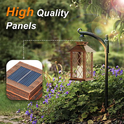 Solar Lanterns Outdoor, Waterproof Garden Hanging Lanterns, 13" Outdoor Decorative Lantern with LED