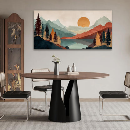 Tsomzxng Mountain Boho Wall Art For Bedroom Artwork Abstract Mountain Forest Landscapes Colorful