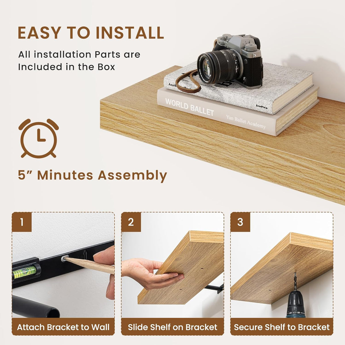 fuqing Floating Shelves for Wall, Bathroom Shelf Wall Mounted for Storage, Shelves with Invisible