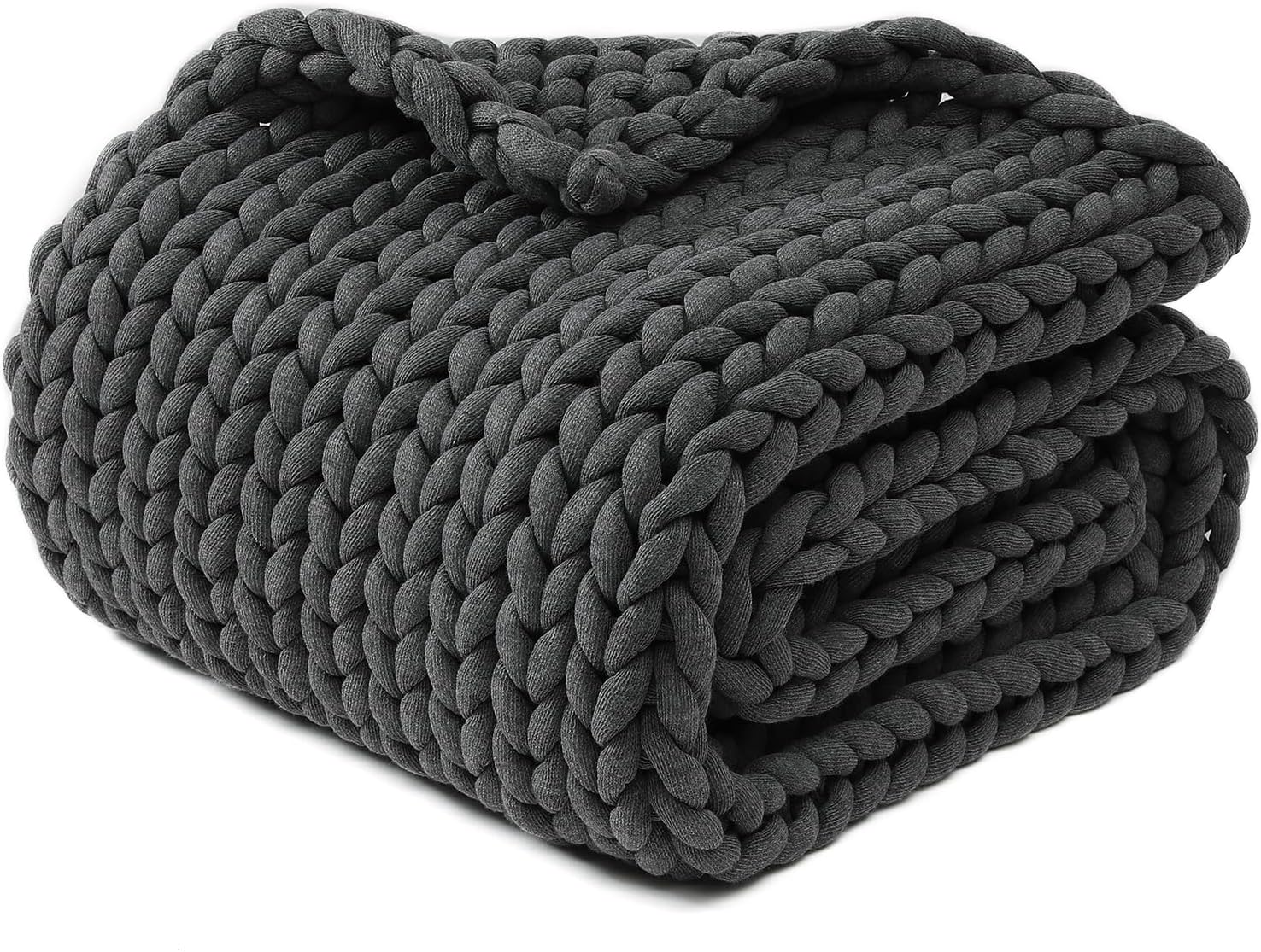 YnM Chunky Throw Blanket, Medium-Weight, Hand Knitted, Skin Friendly, Ventilated and Breathable