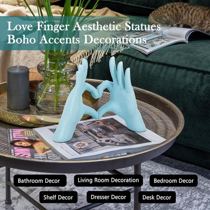 Accessoryway Blue Heart Hands Sculpture Decor - Valentines Day Decorations for Living Room