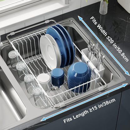 Dish Drying Rack in Sink, Small Dish Drainers for Inside Sink, Over The Sink Dish Racks, Stainless
