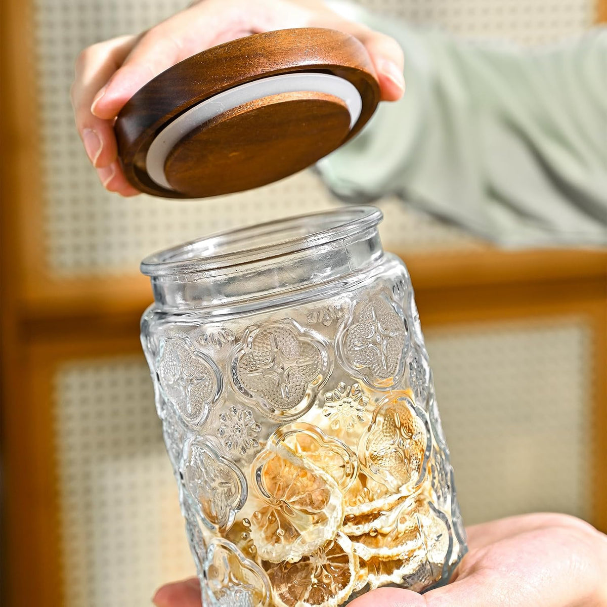 3-Pack 32oz Glass Jar With Airtight Lid,Kitchen Canisters For Countertop,Coffee Sugar Container