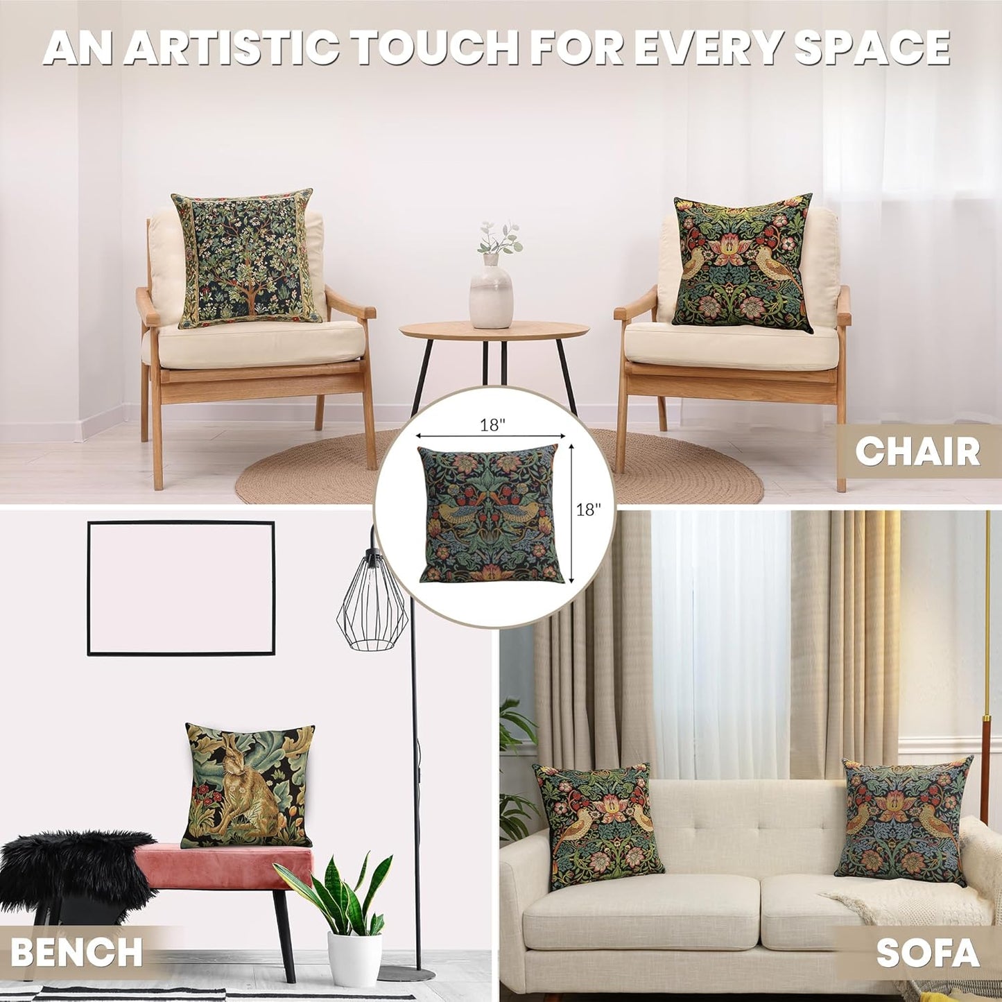 Charlotte Home Furnishings Throw Pillow Covers, Decorative Boho Pillow Covers for Couch, Living