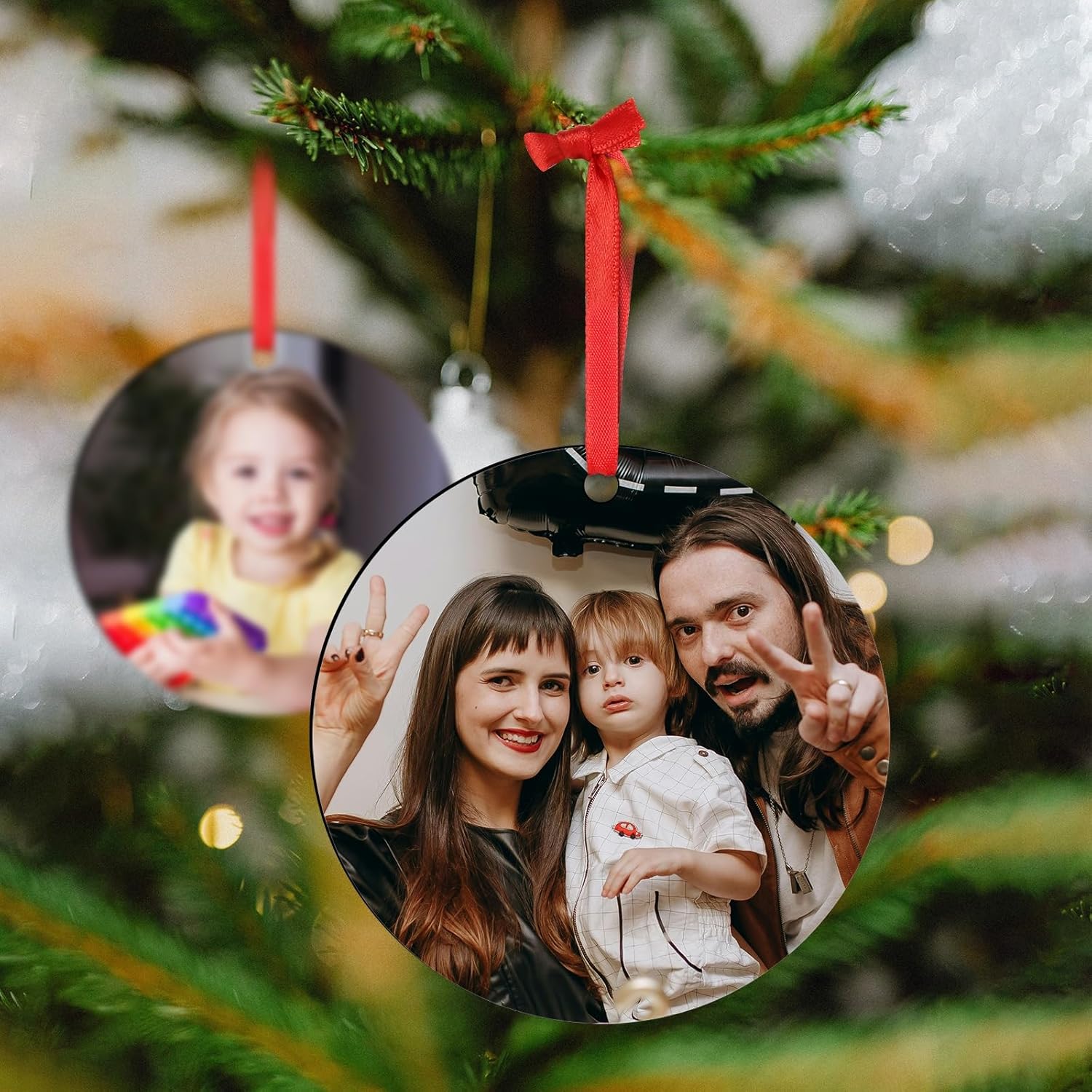 Personalized Christmas Ornaments 2025 Customized with Photo Text Ornament Keepsake Pet First