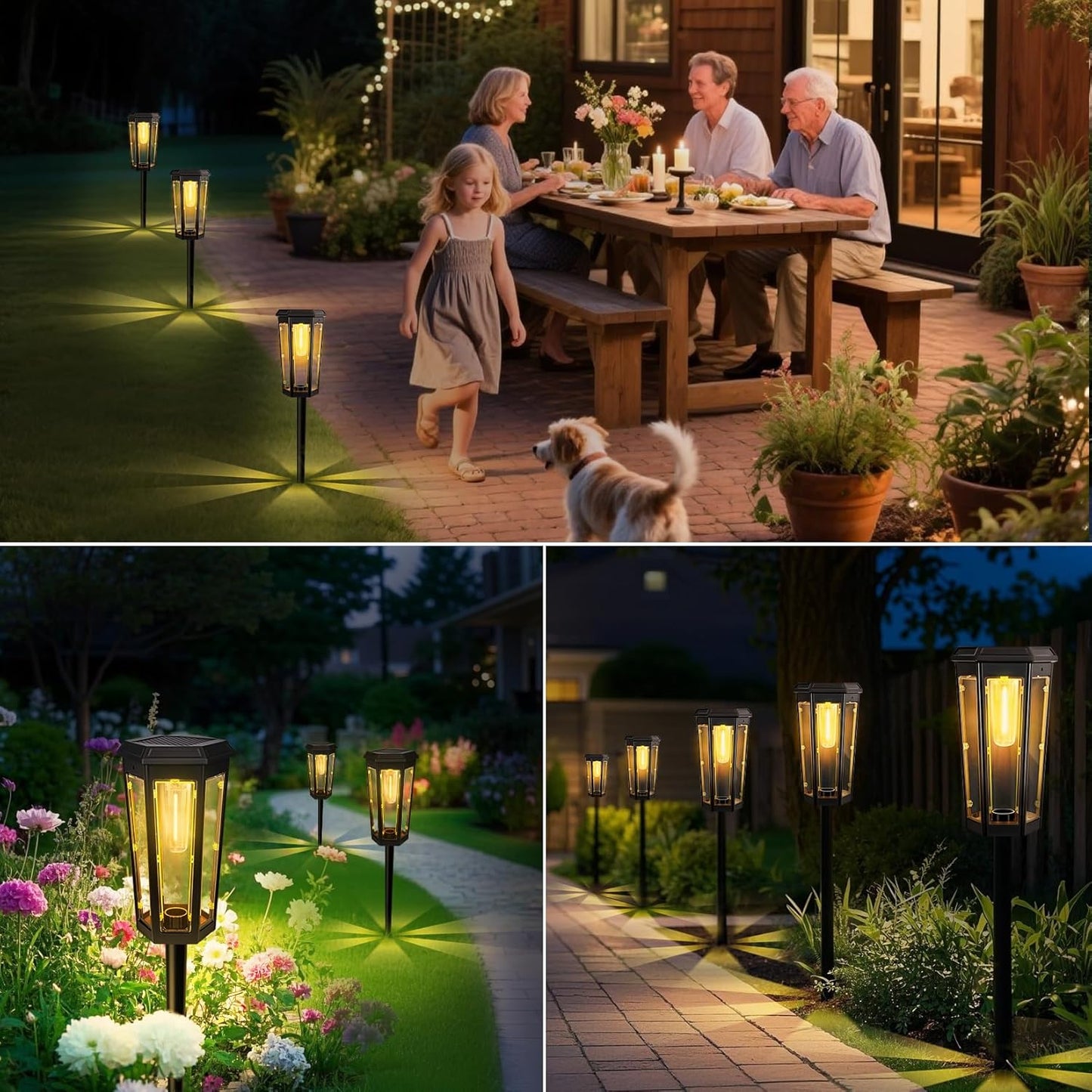 Solar Pathway Lights, Upgraded Solar Bright LED Path Lights, Outdoor Waterproof Garden Landscape