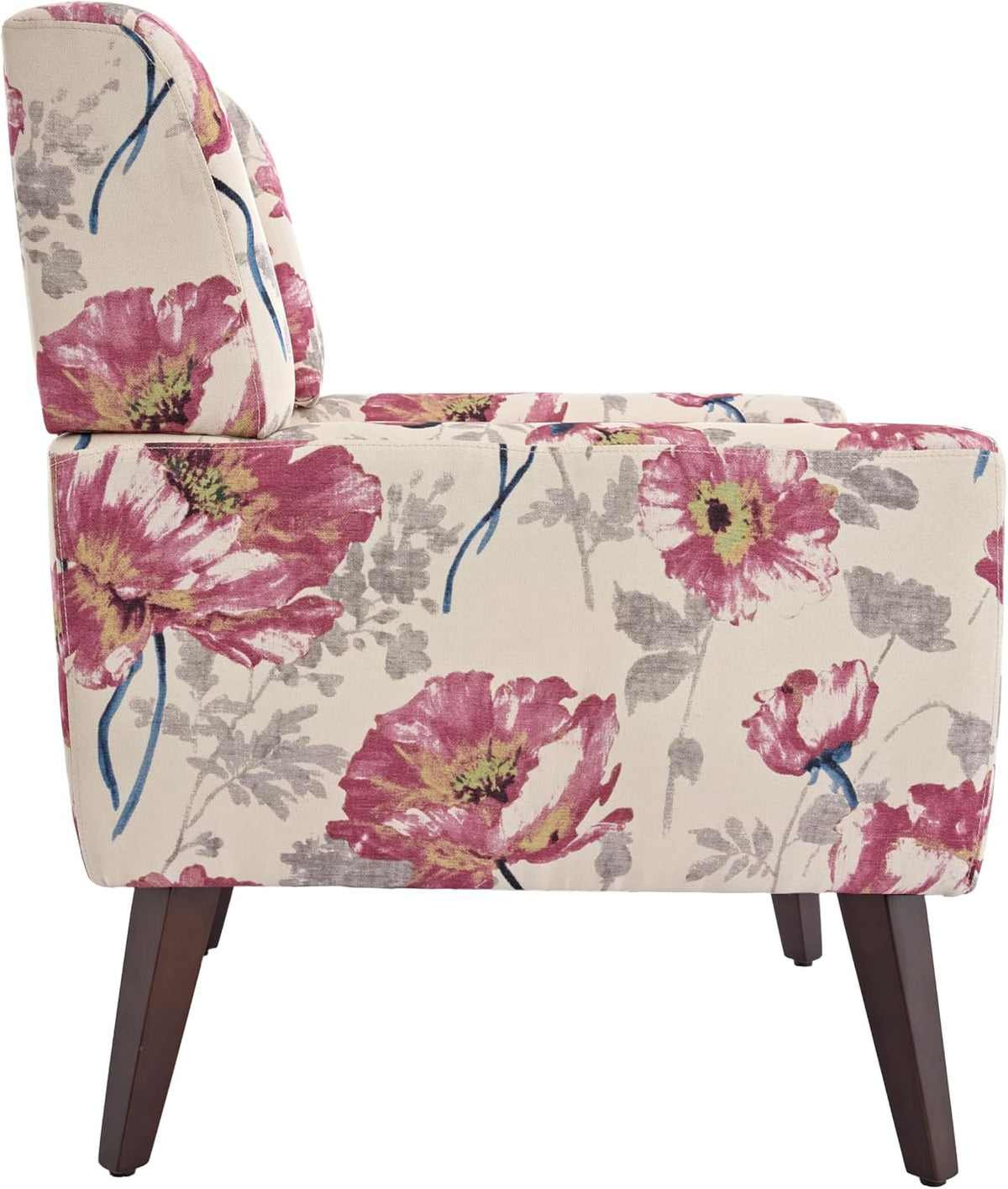 UIXE Floral Accent Chair, Modern Upholstered Armchair in Fabric for Living Room, Comfy Club Arm