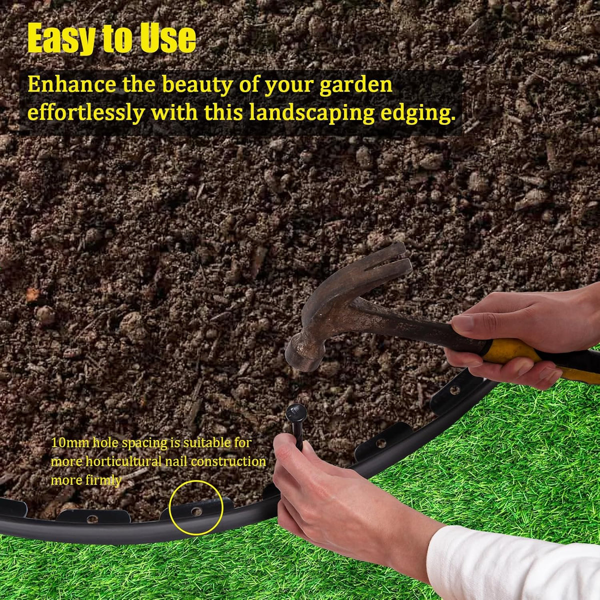 Landscape Edging 2 Inch Tall 100 FT, Garden Edging Border with 5 Pcs Connectors and 60 Pcs
