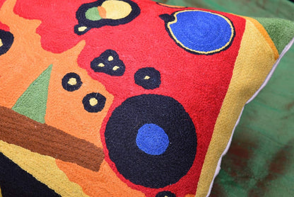 Lumbar Kandinsky Red Pillow Cover | Heavy Red Space Modern Throw Pillows Chair Cushion | Red
