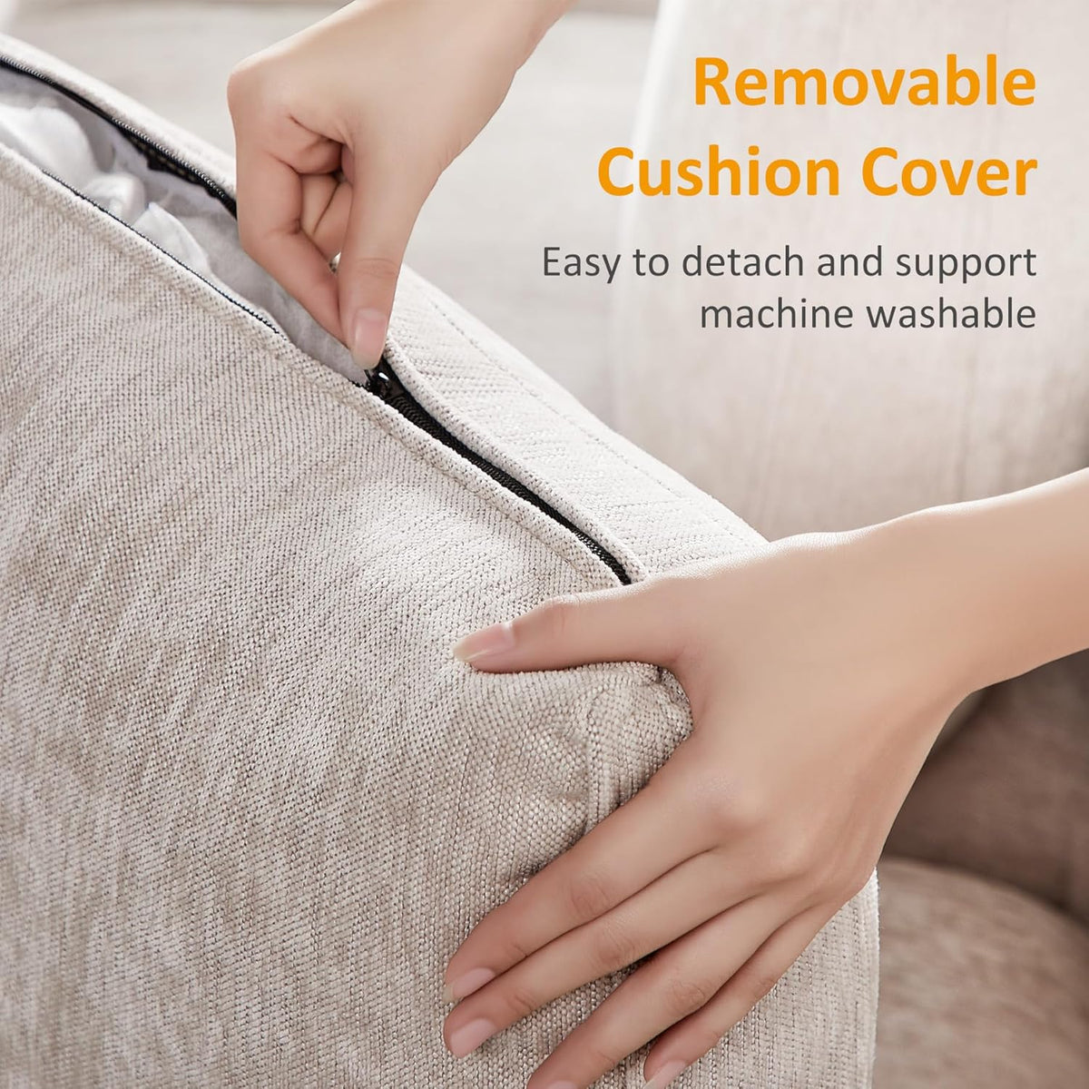 Modular Sectional Sofa, Convertible Couch Modular Sofa Without Ottoman, Sectional Sofas for Living