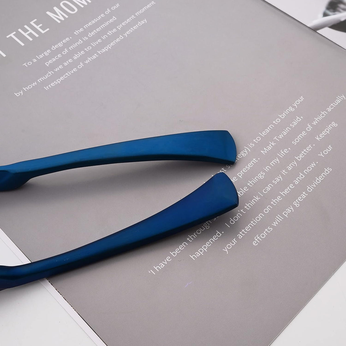 Luxury 18/10 Stainless Steel Matte Blue Flatware Set - Silverware Cutlery Utensil Set Steak Knife
