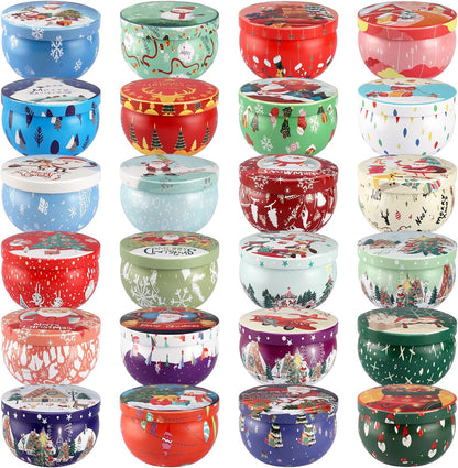 24Pack Christmas Scented Candles Gift- Aromatherapy Candle-2.5oz Soy Wax-Long Lasting Burn time