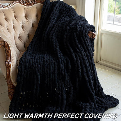 Chunky Knit Blanket - Luxury Soft Cozy 40 * 50 Throw Blanket,100% Woven Blanket Rope Knot Throw