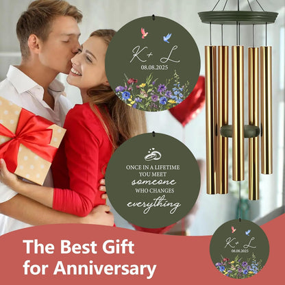 2025 Wedding Wind Chimes for Couple, Deep Tone Personalized Wind Chime, Wedding Gifts for Couples