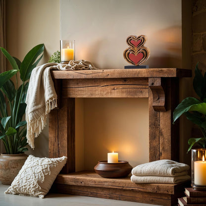 Decozen Gifts for Mom - Wooden Heart Sculpture - Mother's Day Birthday Gifts, Home, Office, Living