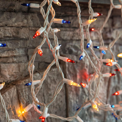 Dazzle Bright 4th of July Lights, 20FT 100 Count Independence Day Mini String Lights Plug in