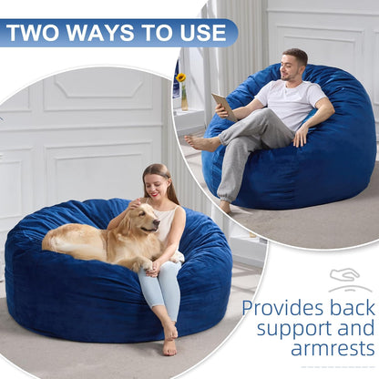 Hobestluk 5FT Bean Bag Chair Giant Bean Bag Chairs for Adults Large Bean Chairs with Removable