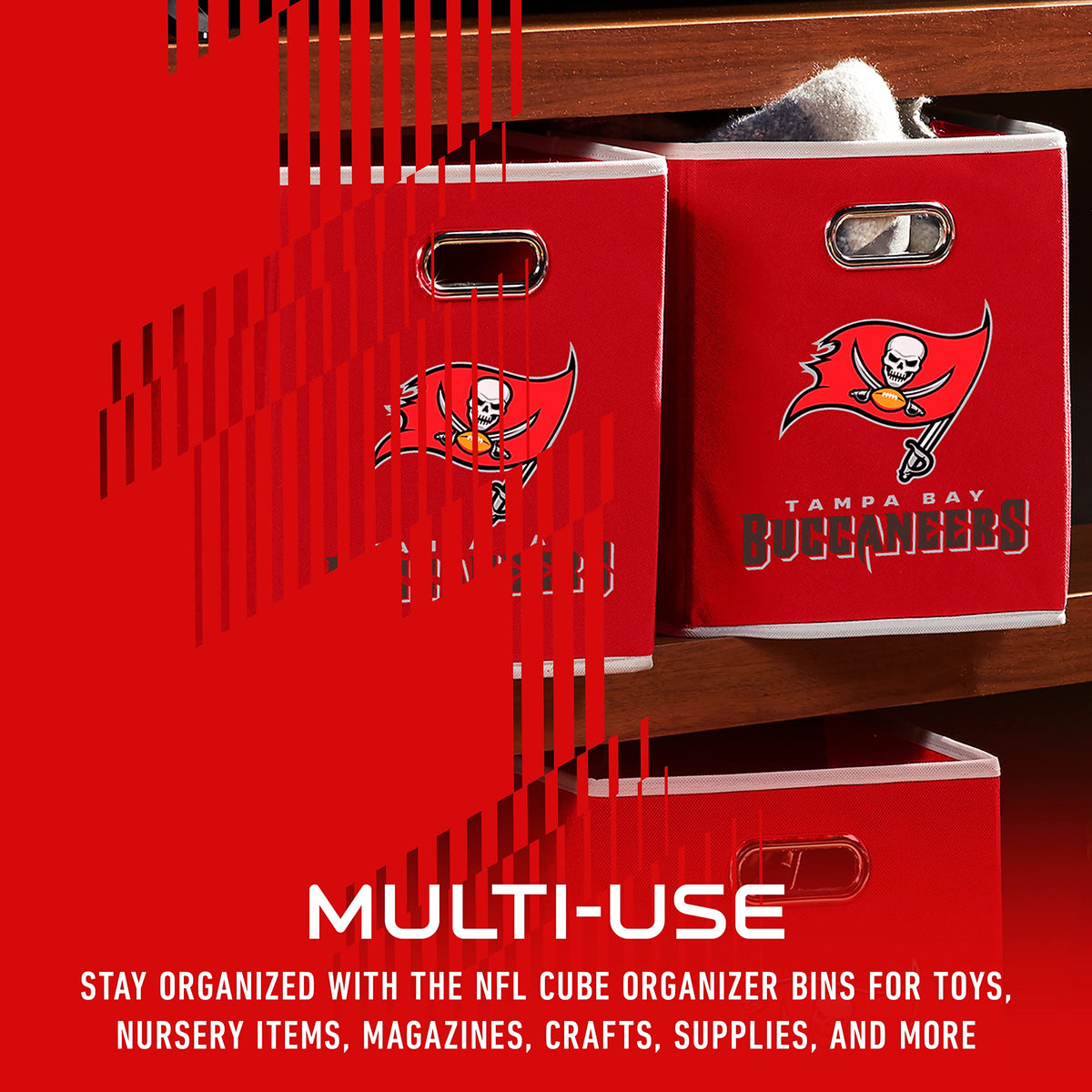 Franklin Sports NFL Tampa Bay Buccaneers Collapsible Storage Bin
