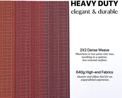 LEXMORE Placemats Set of 6 Vinyl/Plastic Woven Place Mats for Kitchen Table Indoor/Outdoor Washable