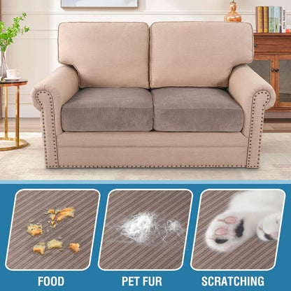 H.VERSAILTEX Velvet Stretch Couch Cushion Cover Plush Cushion Slipcover for Chair Loveseat Sofa