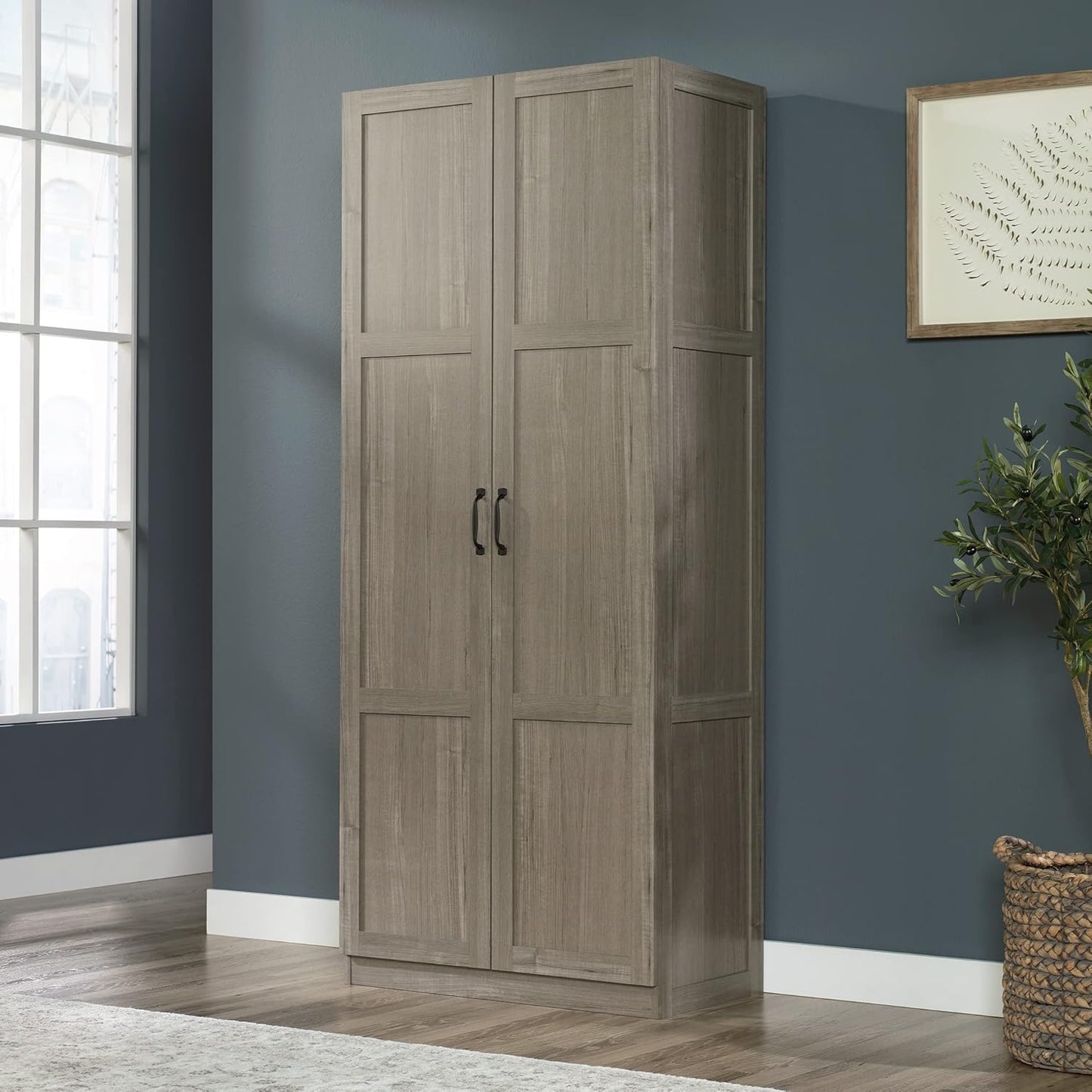 Sauder Select Storage Cabinet, Pantry Cabinet Kitchen Storage with Adjustable Shelves, Bathroom