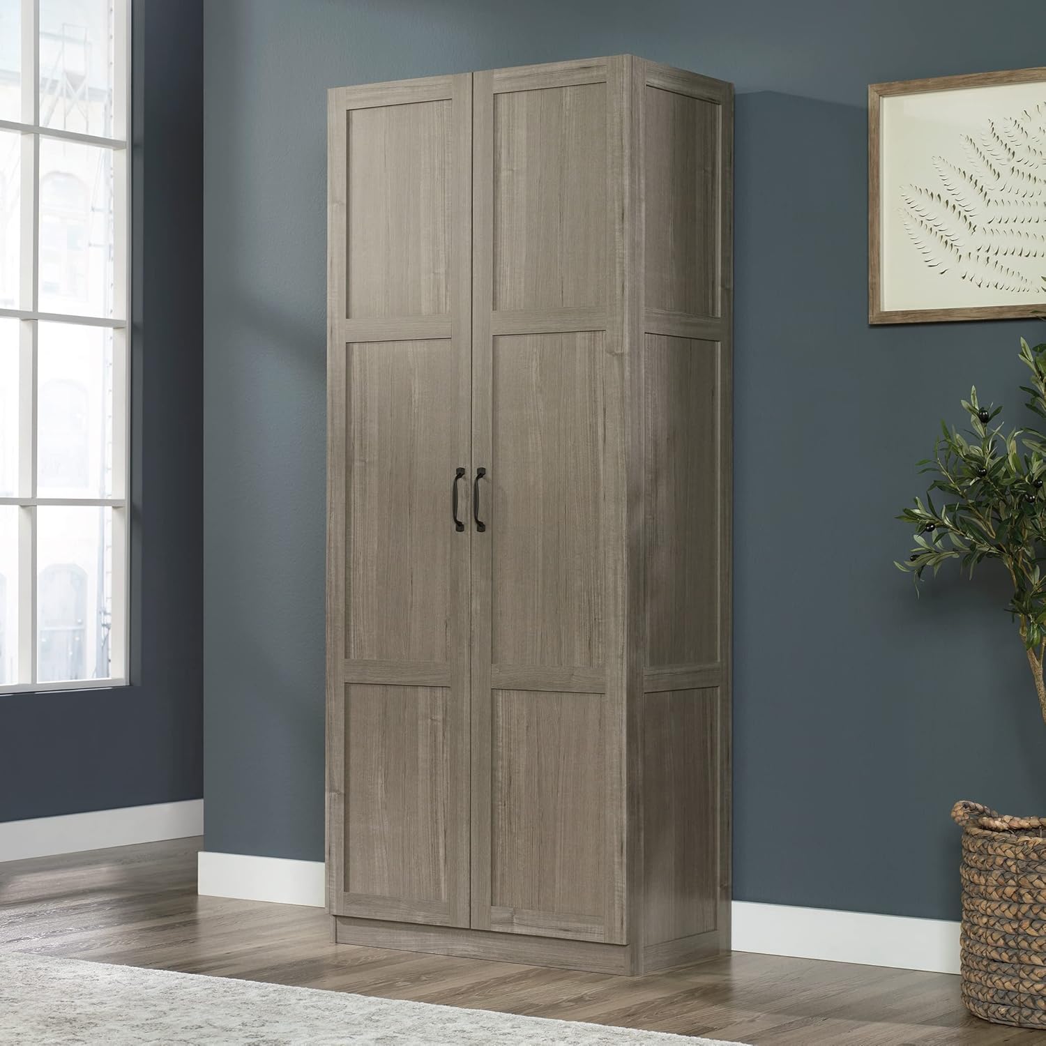 Sauder Select Storage Cabinet, Pantry Cabinet Kitchen Storage with Adjustable Shelves, Bathroom