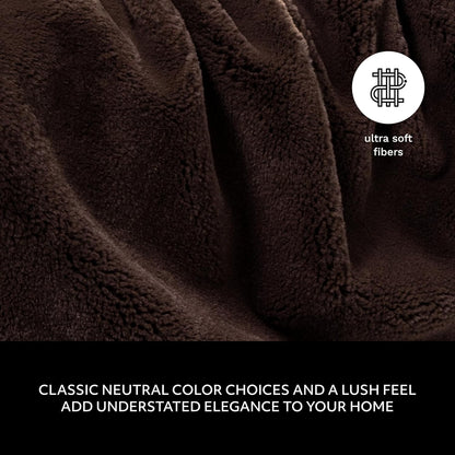Mon Chateau Luxury Ultimate Plush Faux Fur Throw with 6cm Foldover for Couch, Sofa, or Bed - Plush