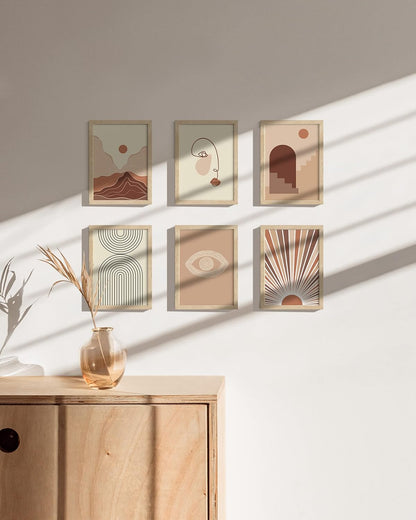 HAUS AND HUES Picture Frame, 5x7 inches, Beige Oak, Set of 6, Natural Wood Picture Frames for Wall