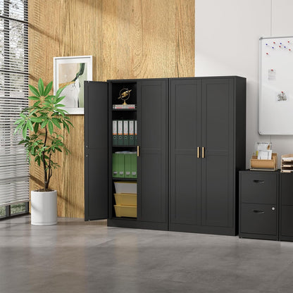 Kitchen Cabinet Storage,60”Metal Pantry Cabinet with Doors and 3 Adjustable Shelves,Food Pantry