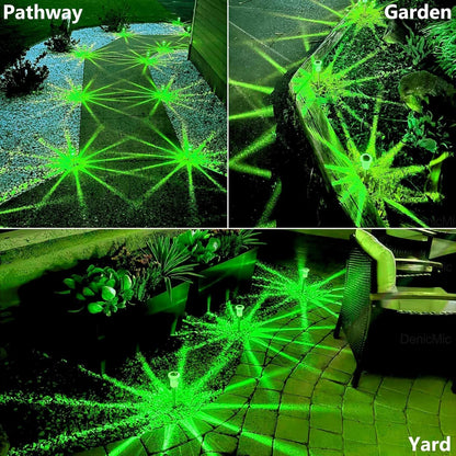 DenicMic Halloween Solar Lights Outdoor 10 Pack Green LED Waterproof Yard Garden Patio Backyard