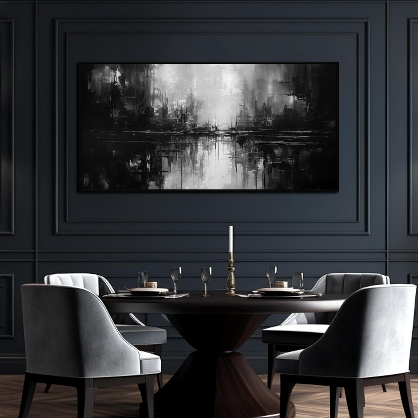 Abstract Painting Canvas Wall Art Living Room Black Wall Decor for Bedrom Home Office Decor Large