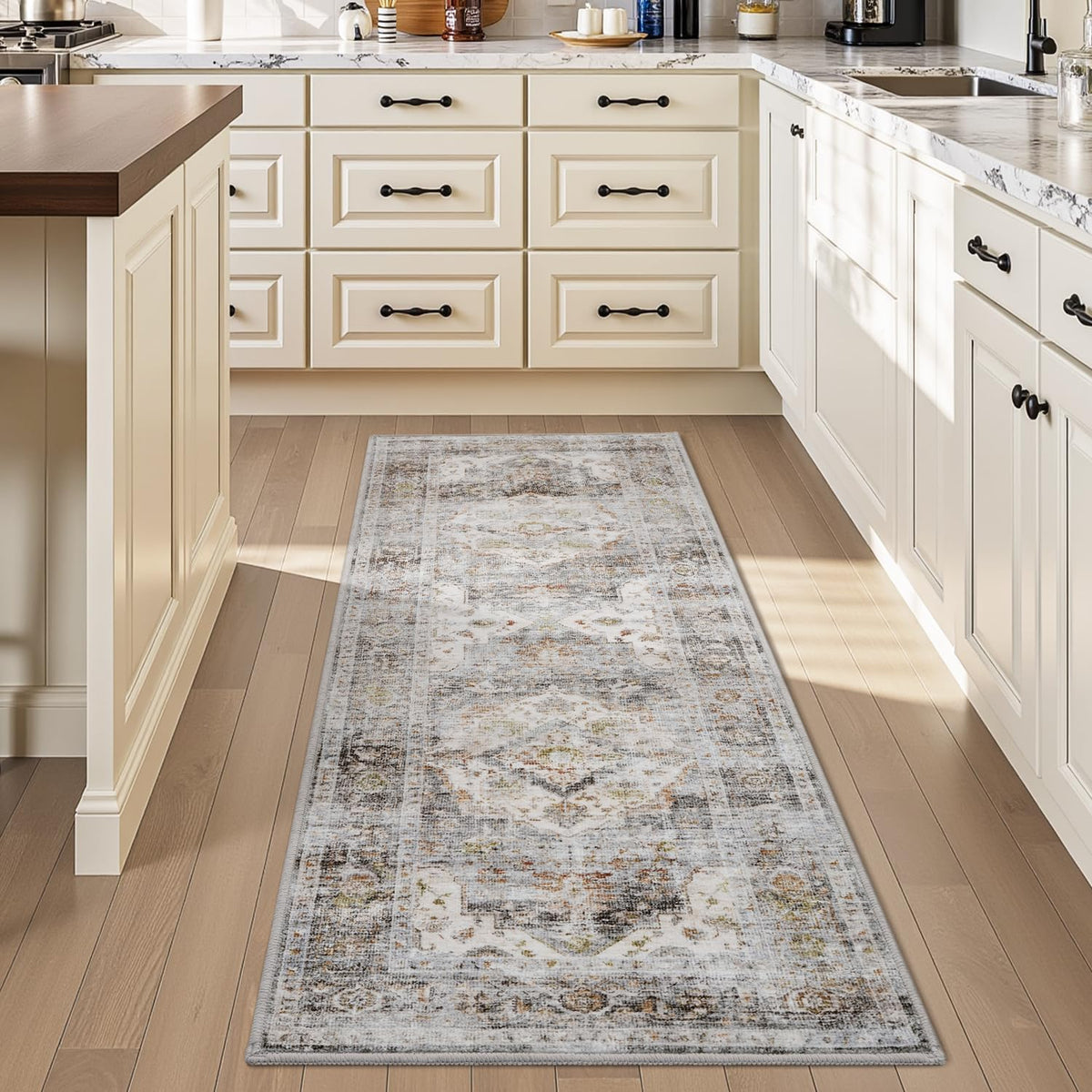 AMOAMI-2X3 Small Rug-Washable Rugs Entryway Mat Indoor-Soft Vintage Non Slip Rugs for Kitchen